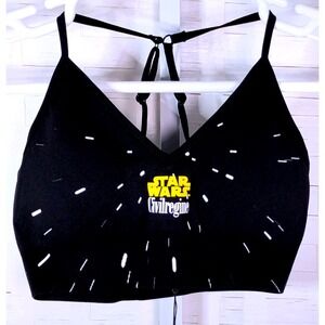 Civil Regime Star Wars Sports Bra Graphic Print Sleeveless Black Large‎